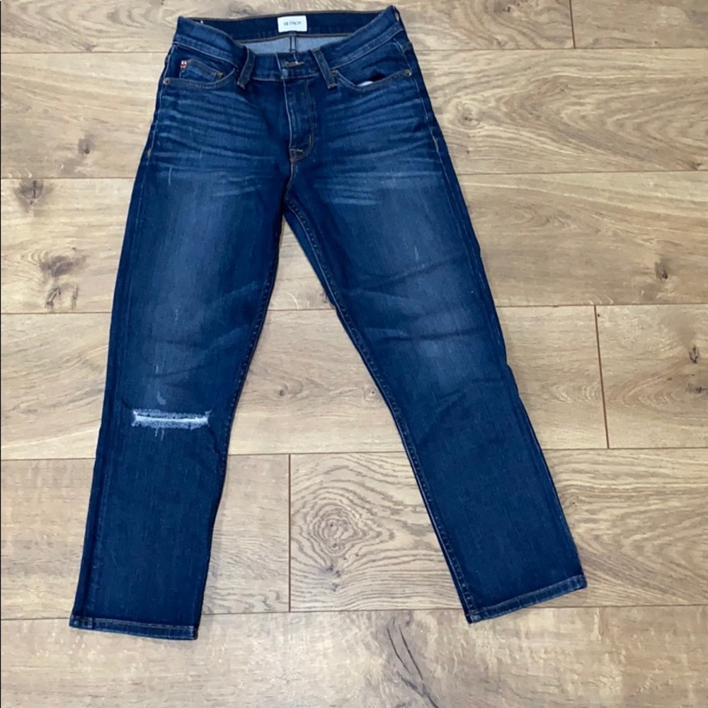 Hudson Dark Rinse Fallon Crop Straight Leg Jeans